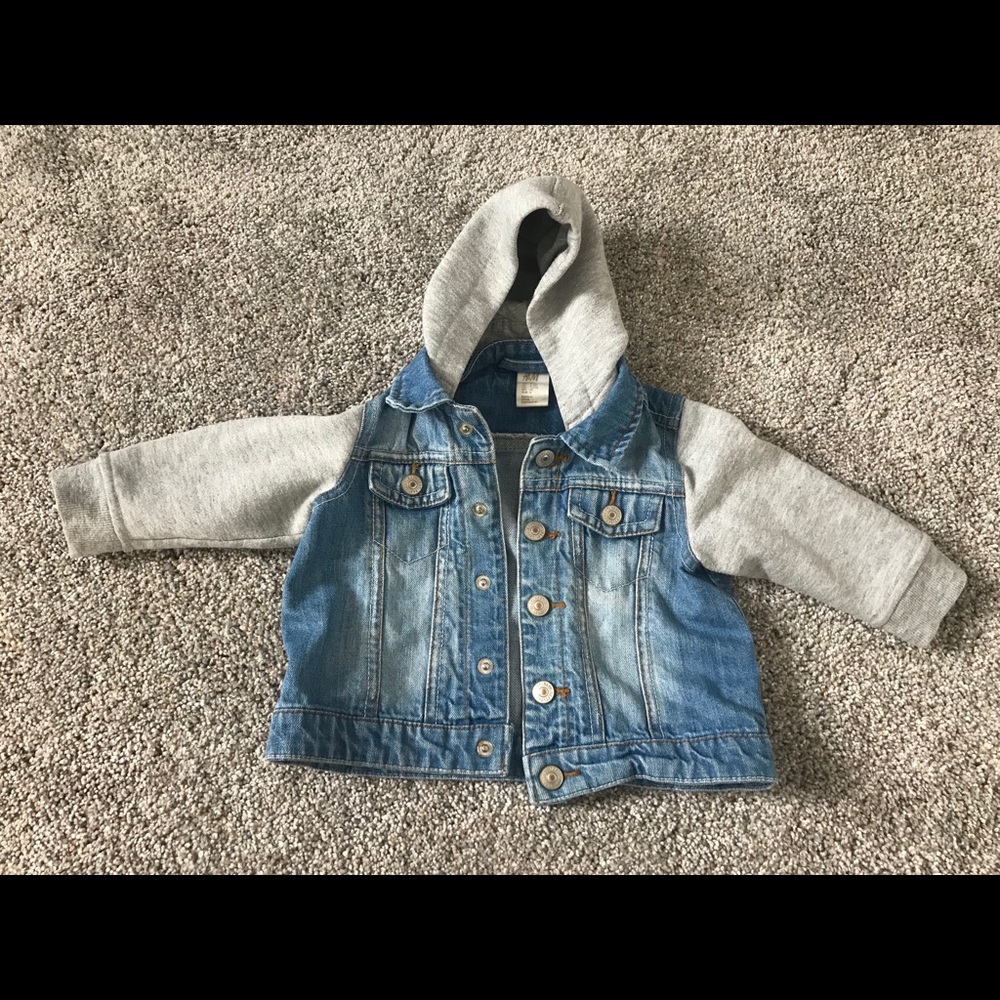 Denim jean jacket hoodie